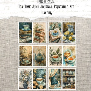Tea Time Junk Journal Printable Kit Tea Party Digital Download Vintage ...