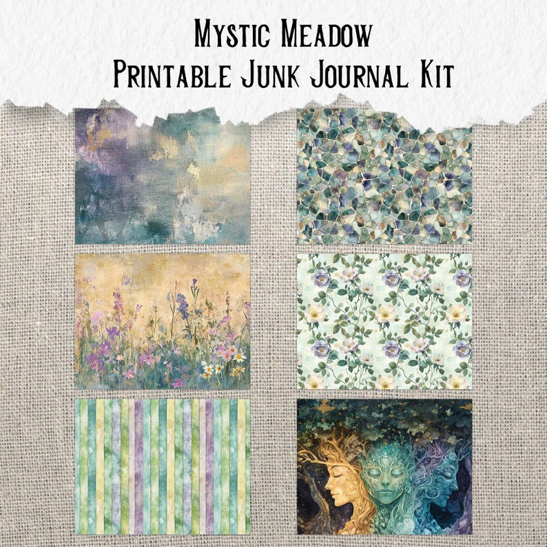 Mystic Meadow Junk Journal Printable Kit Magical Nature Botanical ...
