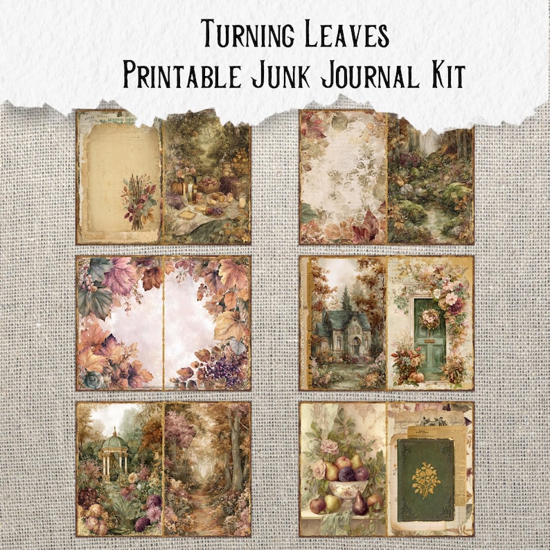 Autumn Junk Journal Printable Kit: Vintage Botanical Ephemera (digital ...