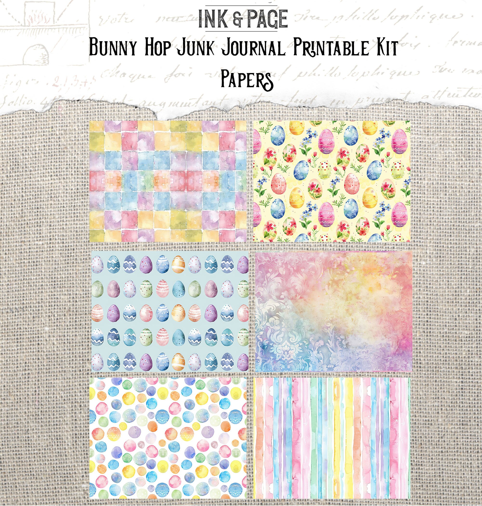 Bunny Hop Junk Journal Printable Easter Egg Digital Download Spring ...