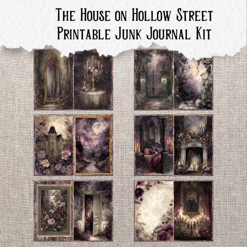 House on Hollow Street Junk Journal Printable Kit | Gothic Dark ...
