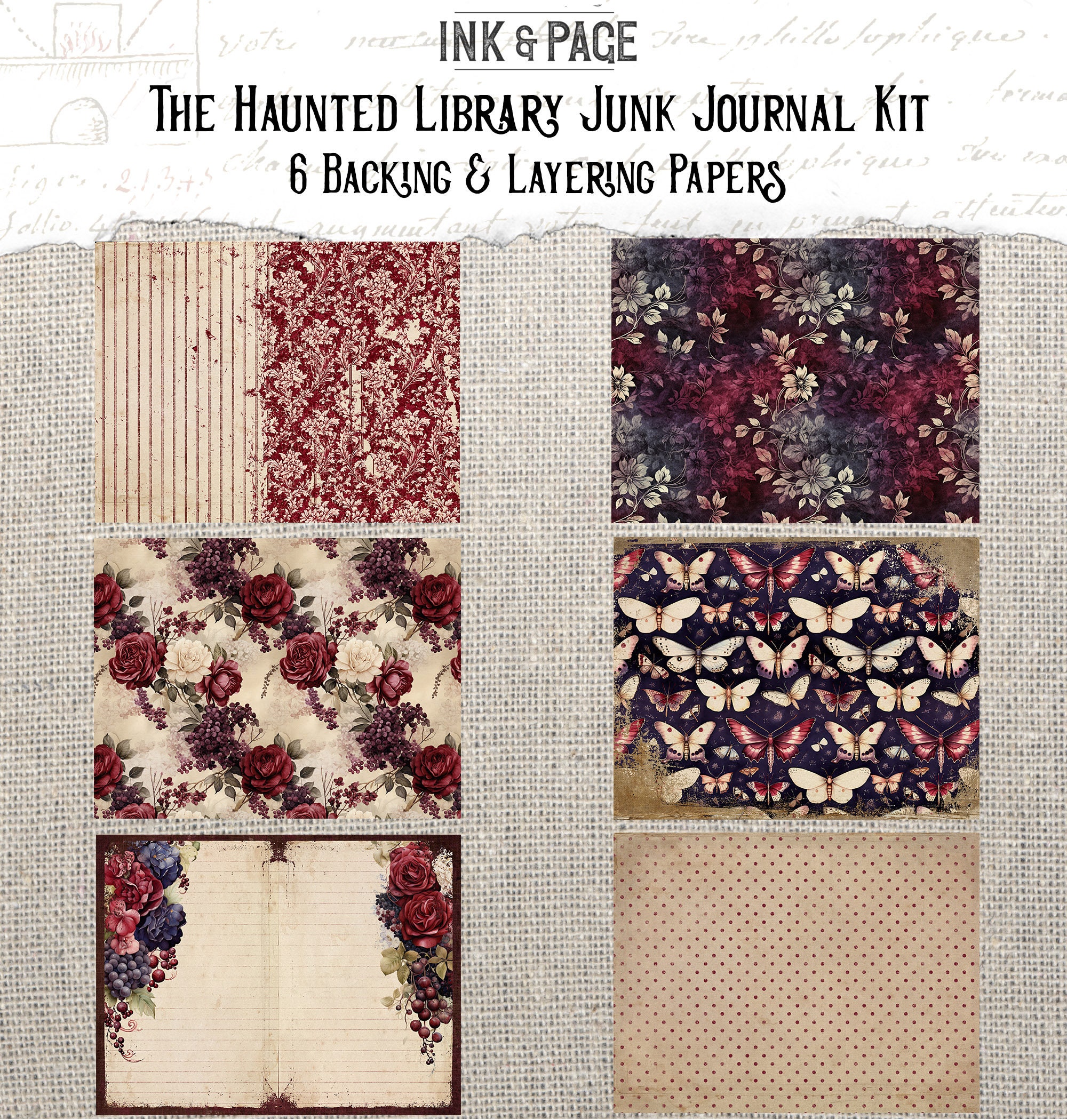 Haunted Library Junk Journal Printable Kit Halloween Digital Download ...