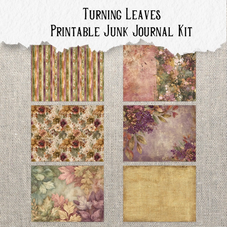 Autumn Junk Journal Printable Kit: Vintage Botanical Ephemera (digital ...