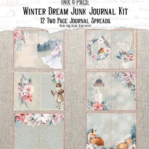Winter Dream Junk Journal Printable Kit, Vintage Snow Digital Download ...