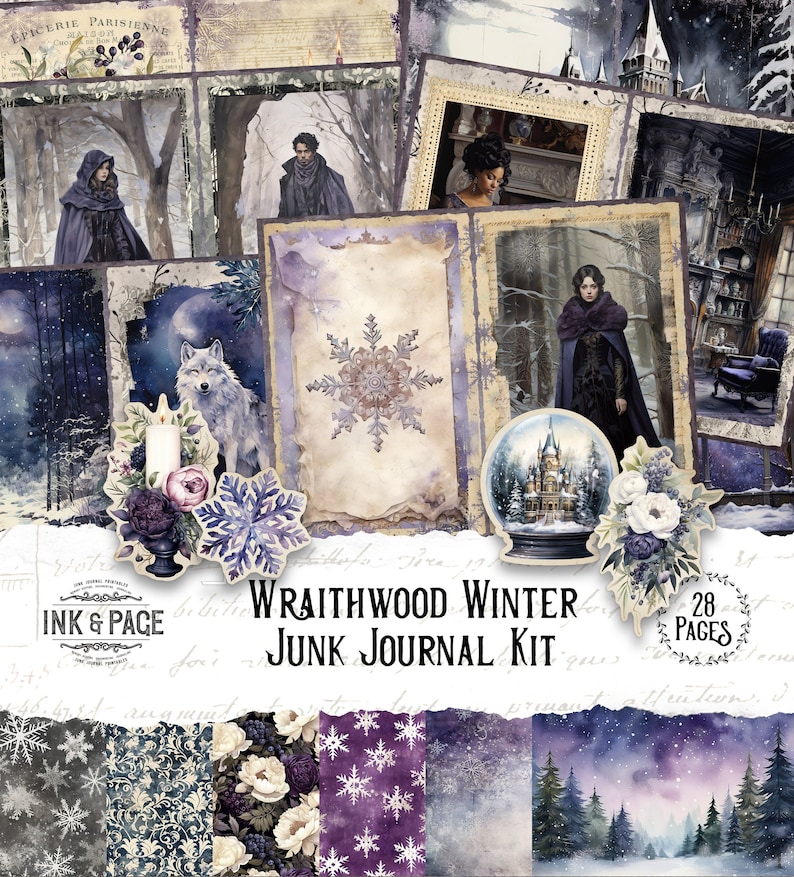 Wraithwood Winter Junk Journal Printable Kit Gothic Winter Digital ...