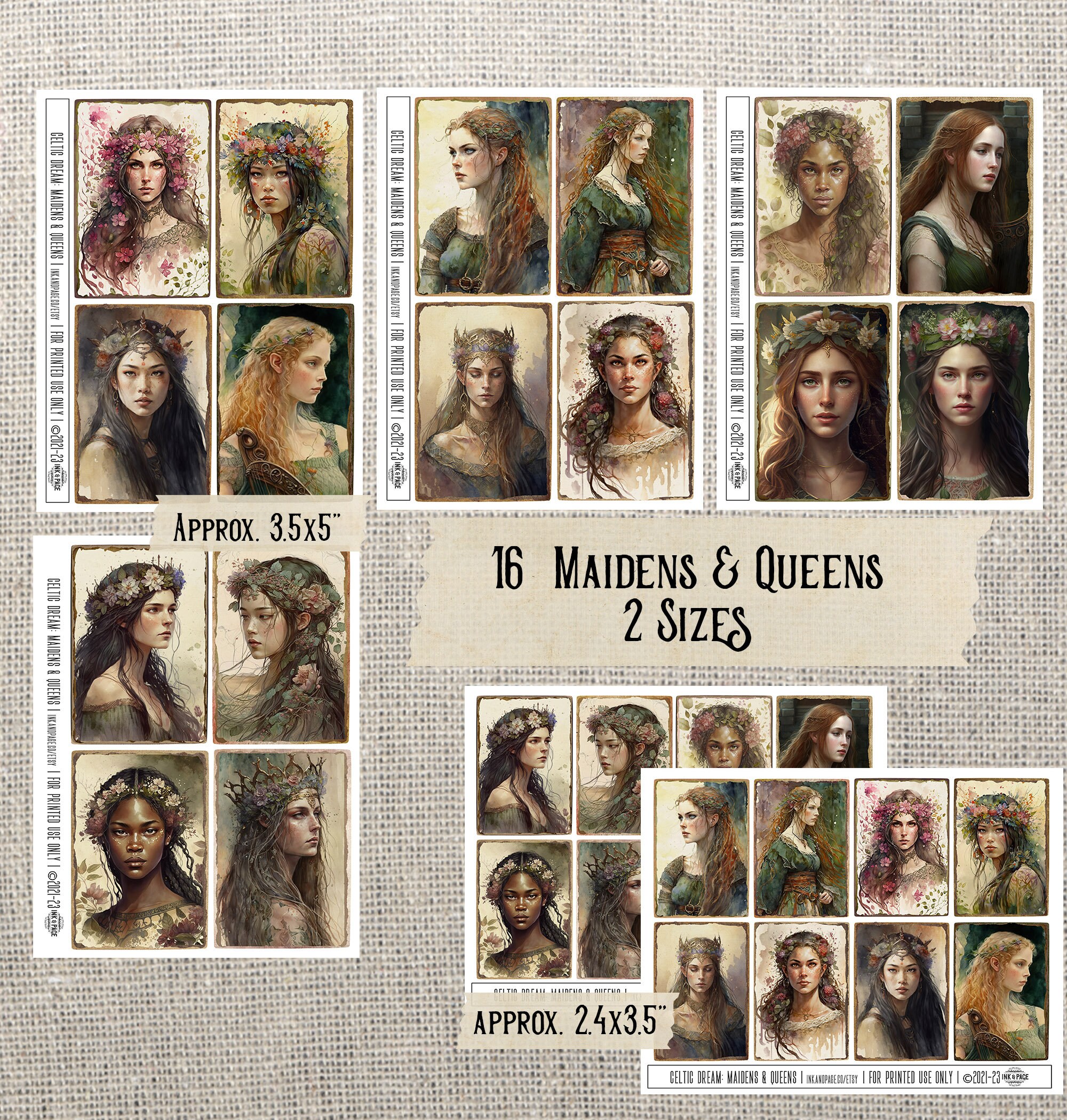 Maidens and Queens Printable Journal Cards, Celtic Dream Ireland