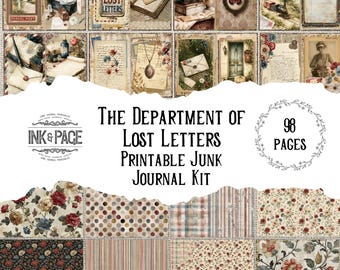 Kit per junk journal del Dipartimento delle lettere smarrite / Download digitale di materiale postale vintage