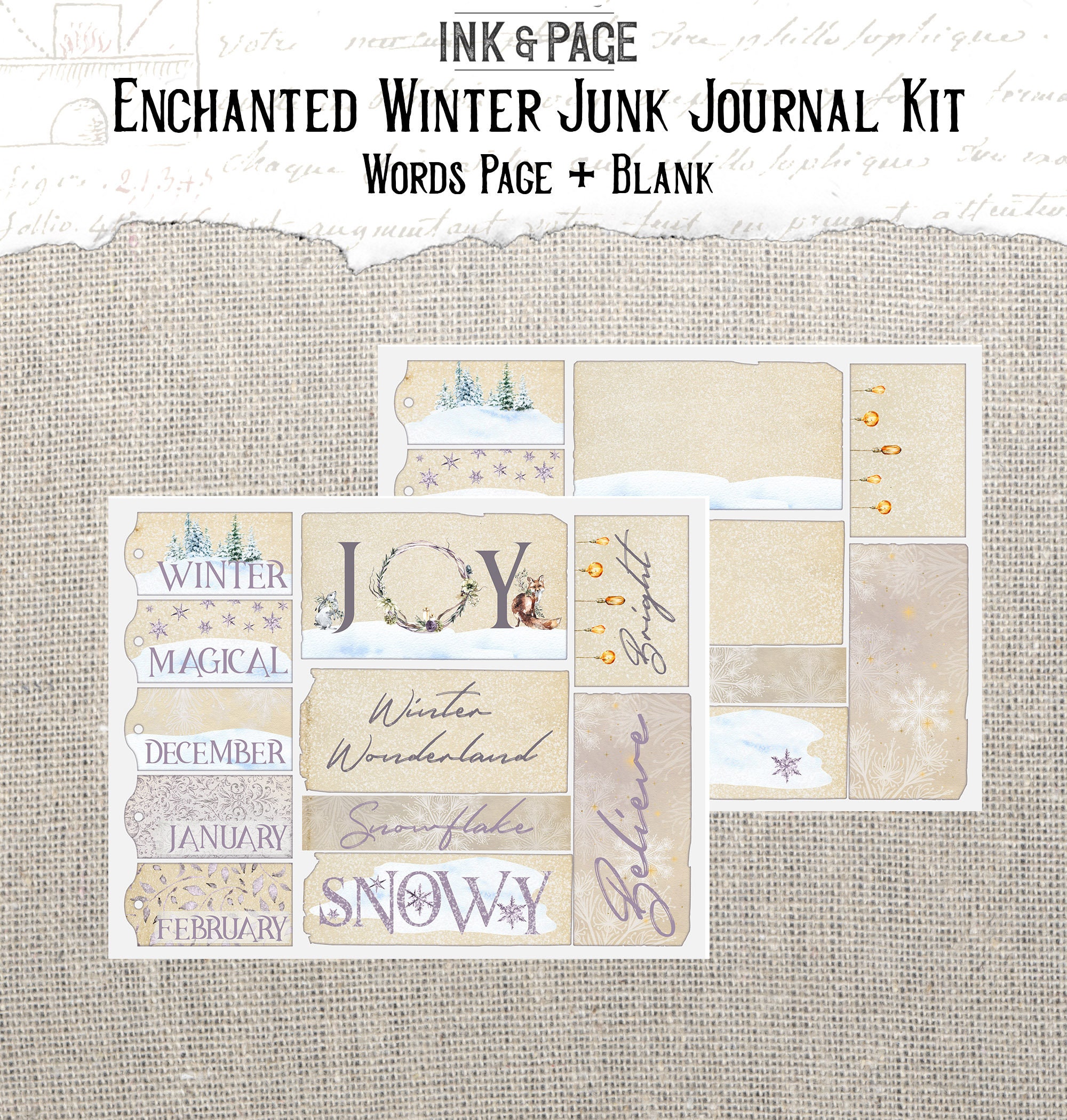 Enchanted Winter Junk Journal Printable Kit Digital Download - Etsy