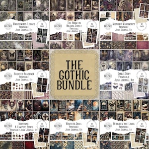 Gothic Junk Journal Kit Mega Bundle | Dark Academia Printable Ephemera | Witchy Scrapbook Pages & Collage Supplies Halloween