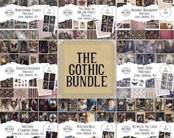 Gothic Junk Journal Kit Mega Bundle | Dark Academia Printable Ephemera | Witchy Scrapbook Pages & Collage Supplies Halloween