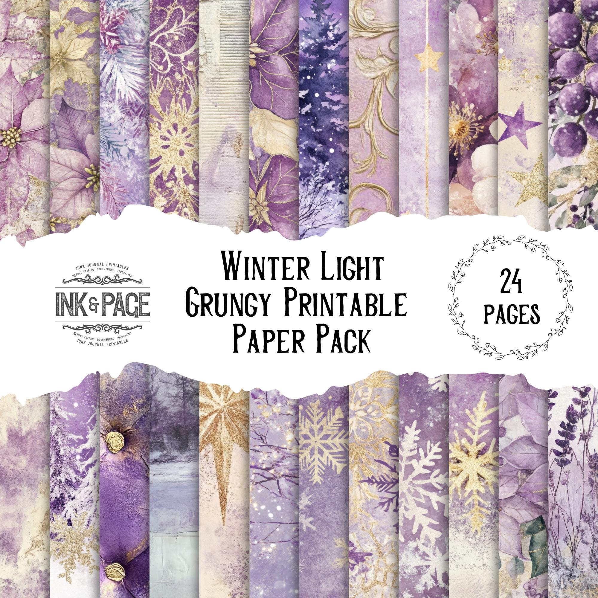 Winter Light Distressed Paper Pack Junk Journal Grungy Victorian ...