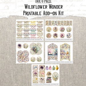 Wildflower Wonder Printable Ephemera Junk Journal Botanical Paper Pack Flower Pockets Nature Digital Envelopes Garden Lined Pages Apothecary image 4