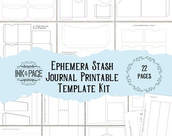 Ephemera Stash Journal Printable Templates DIY Ephemera Holder for Junk Journals Make Your Own Ephemera Storage-Use Your Own Papers