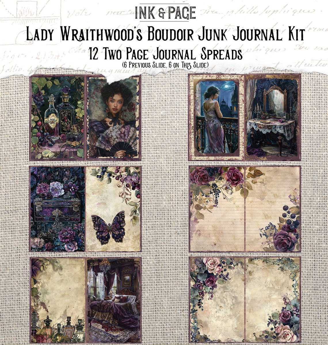 Lady Wraithwood's Boudoir Junk Journal Printable Kit Victorian Gothic ...
