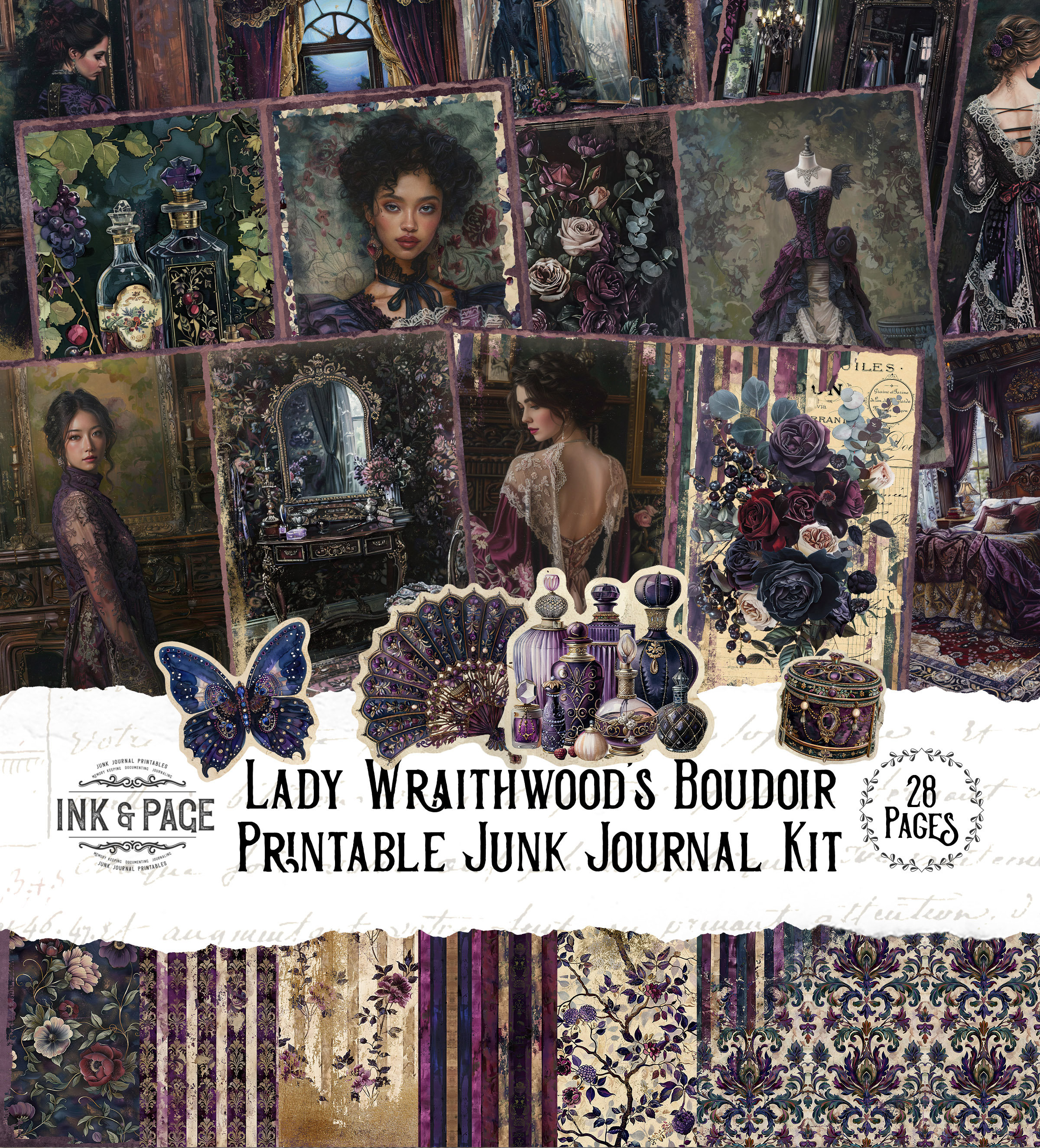 Lady Wraithwood's Boudoir Junk Journal Printable Kit Victorian Gothic ...