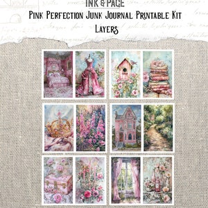 Pink Perfection Junk Journal Printable Kit Shabby Ephemera Digital ...