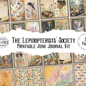 The Lepidopterist Society Junk Journal Printable Kit Butterfly Digital Download Moth Vintage Ephemera Natural Science Scrapbook Paper Craft