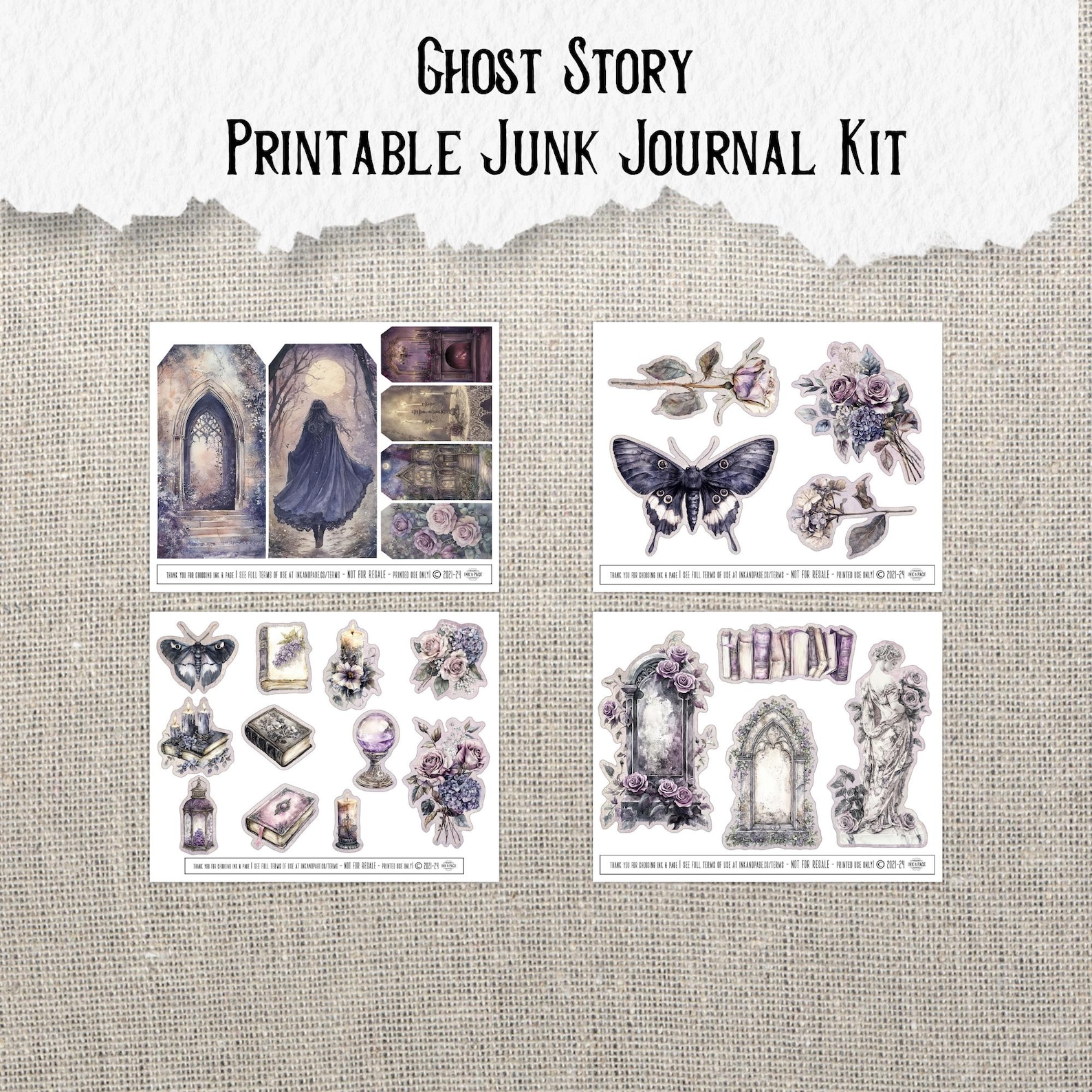Ghost Story Junk Journal Printable Kit Haunted House Digital Download ...