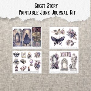 Ghost Story Junk Journal Printable Kit Haunted House Digital Download Halloween Ephemera Dark Gothic Victorian Mysterious Scrapbook Paper bild 5