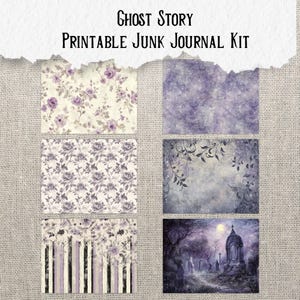 Ghost Story Junk Journal Printable Kit Haunted House Digital Download Halloween Ephemera Dark Gothic Victorian Mysterious Scrapbook Paper bild 7