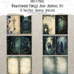 Wraithwood Forest Junk Journal Printable Kit Gothic Woodland Digital Download Dark Forest Haunted Halloween Scrapbook Ephemera Vintage Bujo image 4