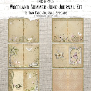 Woodland Summer Junk Journal Printable Kit, Forest Fairytale, Vintage ...