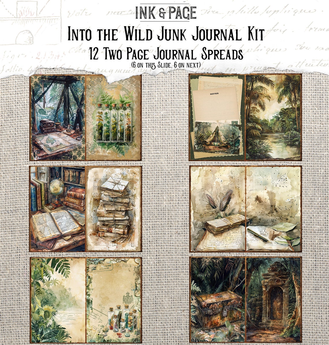 Into the Wild Junk Journal Printable Kit Archeology Ephemera Vintage ...