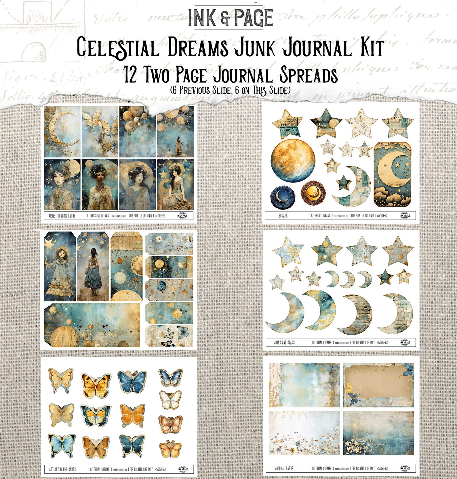 Celestial Dreams Junk Journal Printable Kit Collage Digital Download ...