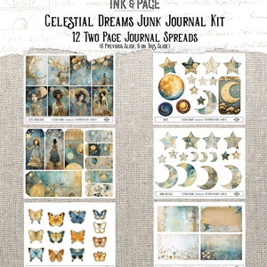 Celestial Dreams Junk Journal Printable Kit Collage Digital Download ...