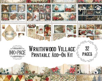 Wraithwood Villiage Add-On Ephemera December Junk Journal Kit Vintage Christmas Digital Download Cozy Victorian Scrapbook Holiday Journal