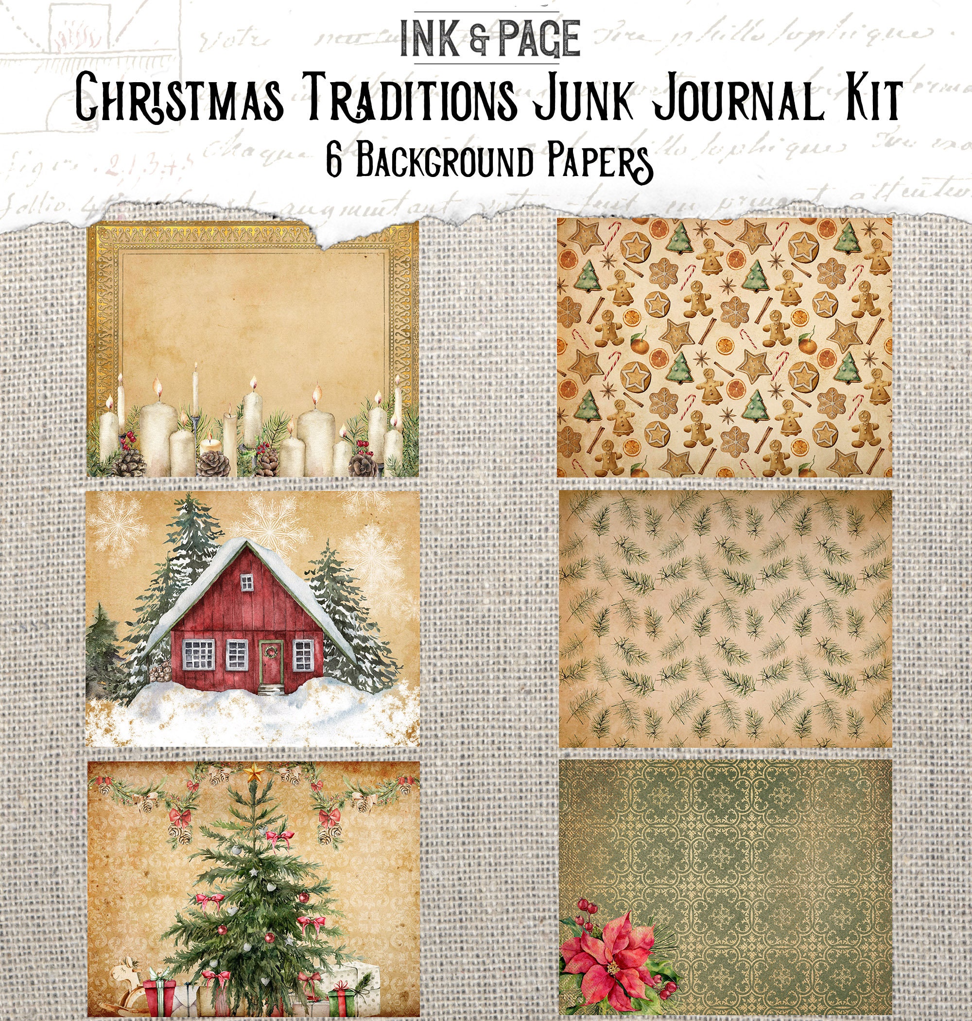 Vintage Christmas Printable Junk Journal Kit Journaling - Etsy