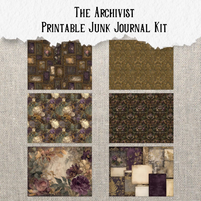 The Archivist Junk Journal Kit, Dark Academia Printable Ephemera ...