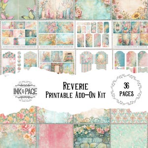 Reverie Printable Add-On Kit Ephemera Junk Journal Enchanted Forest Magical Junk Journal Pages Flower Pocket Vintage Nature Digital Download