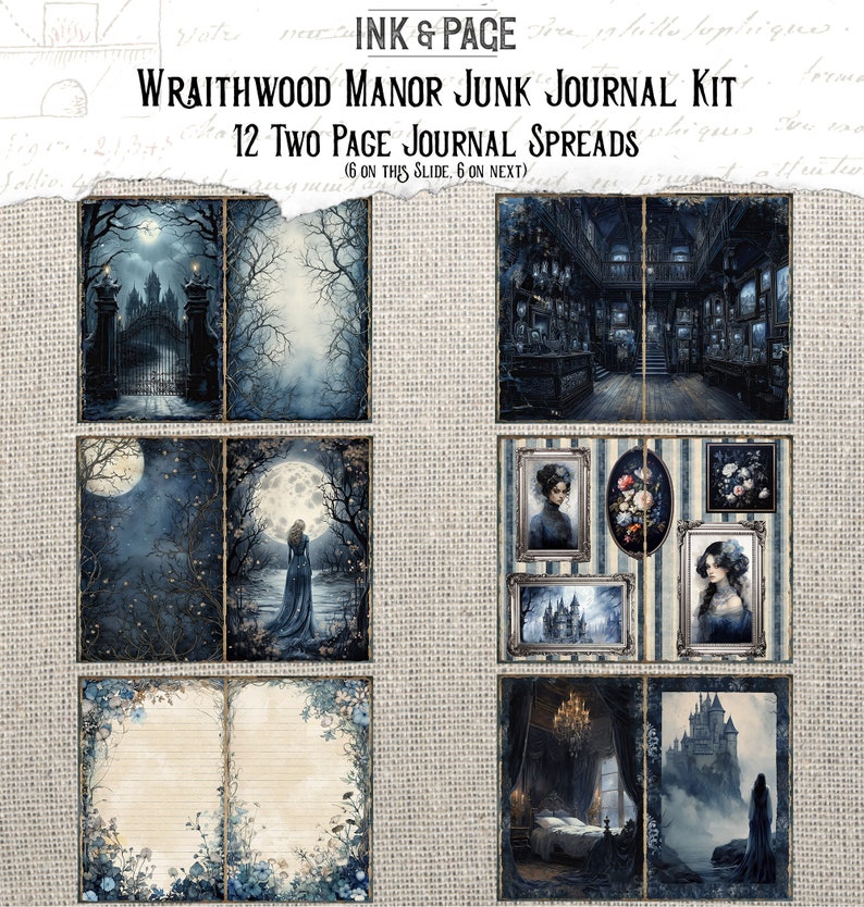 Wraithwood Manor Junk Journal Printable Kit Gothic Digital Download ...