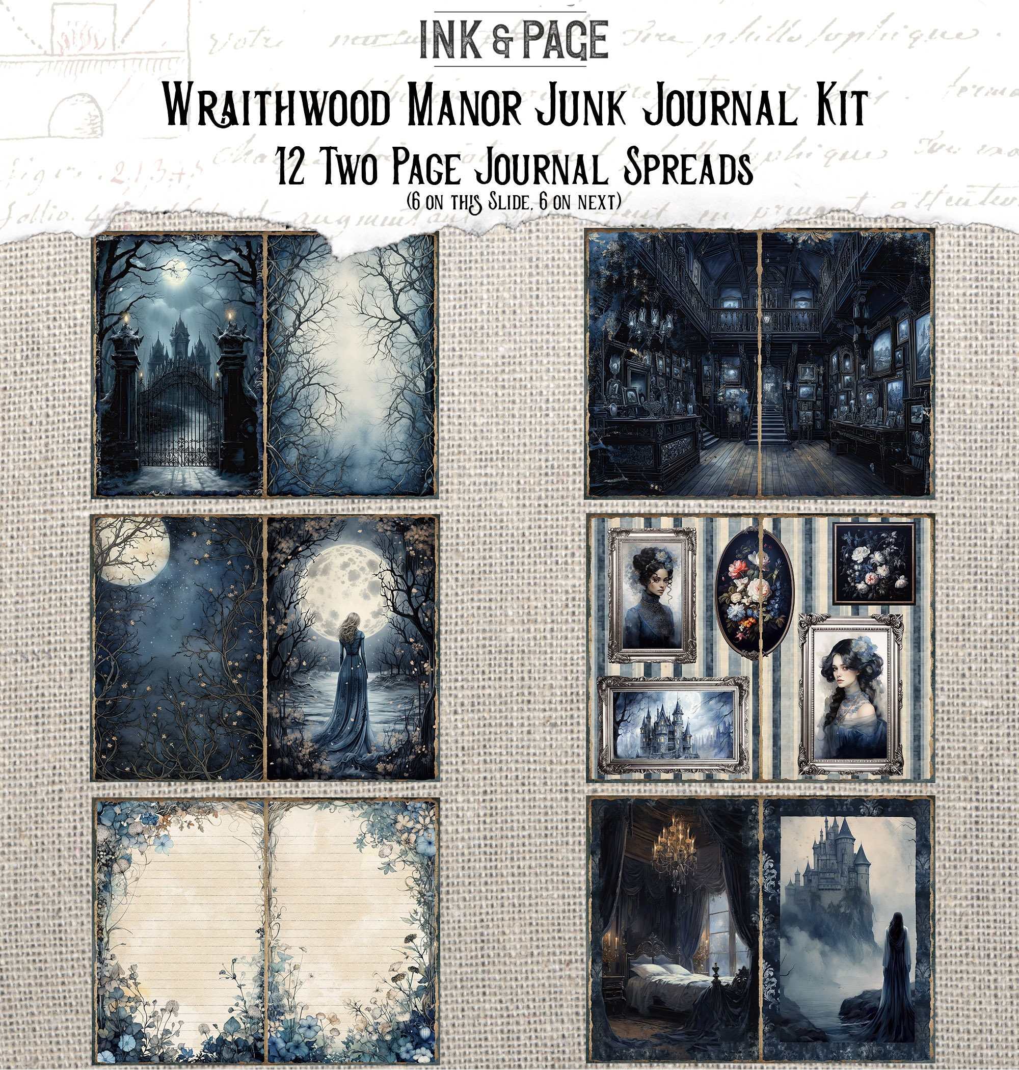 Wraithwood Manor Junk Journal Printable Kit Gothic Digital Download ...