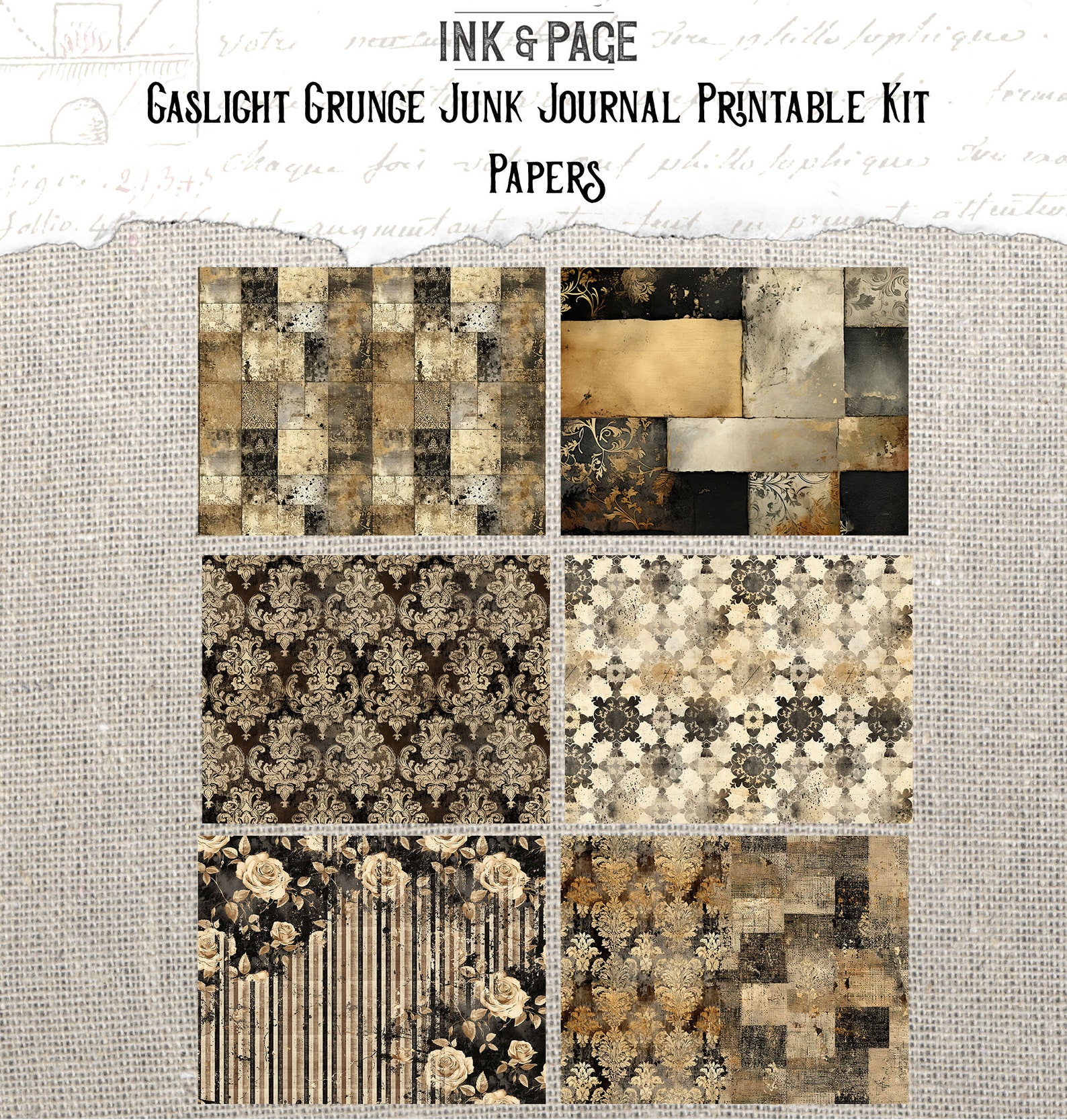 Gaslight Grunge Junk Journal Printable Kit Victorian Digital Download ...