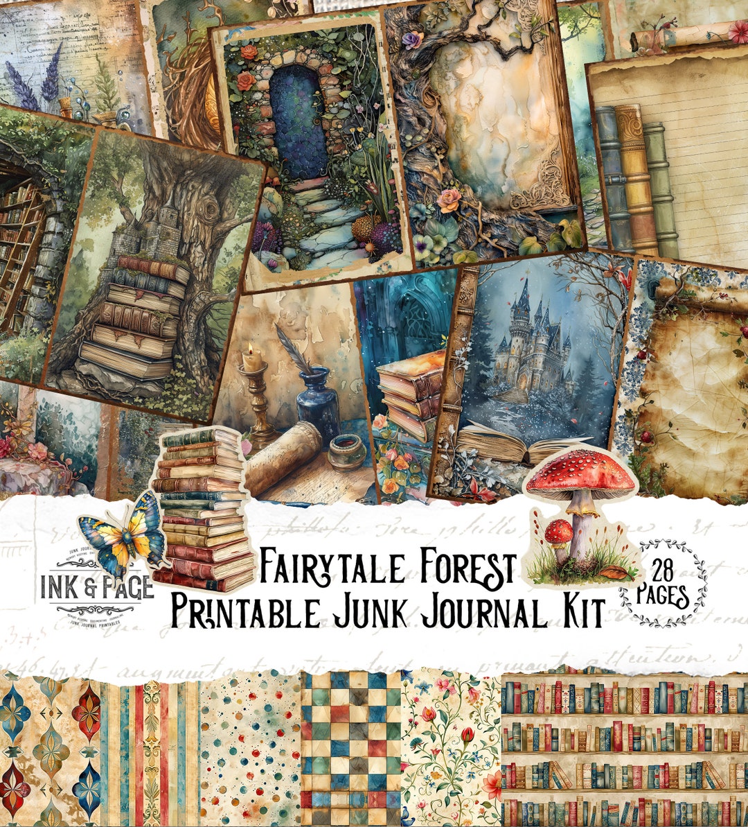Fairytale Forest Junk Journal Printable Kit Enchanted Wood Digital ...