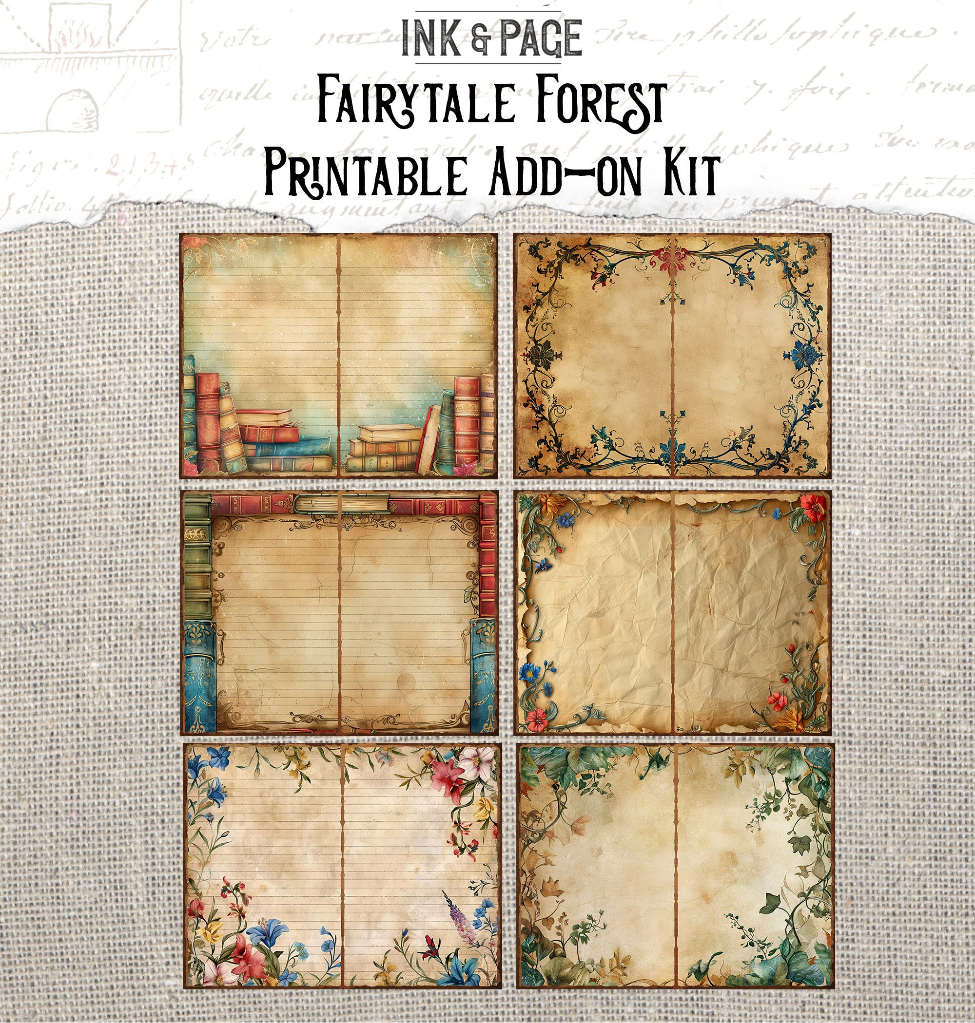 Fairytale Forest Junk Journal Add-on Ephemera Printable Kit Magic ...