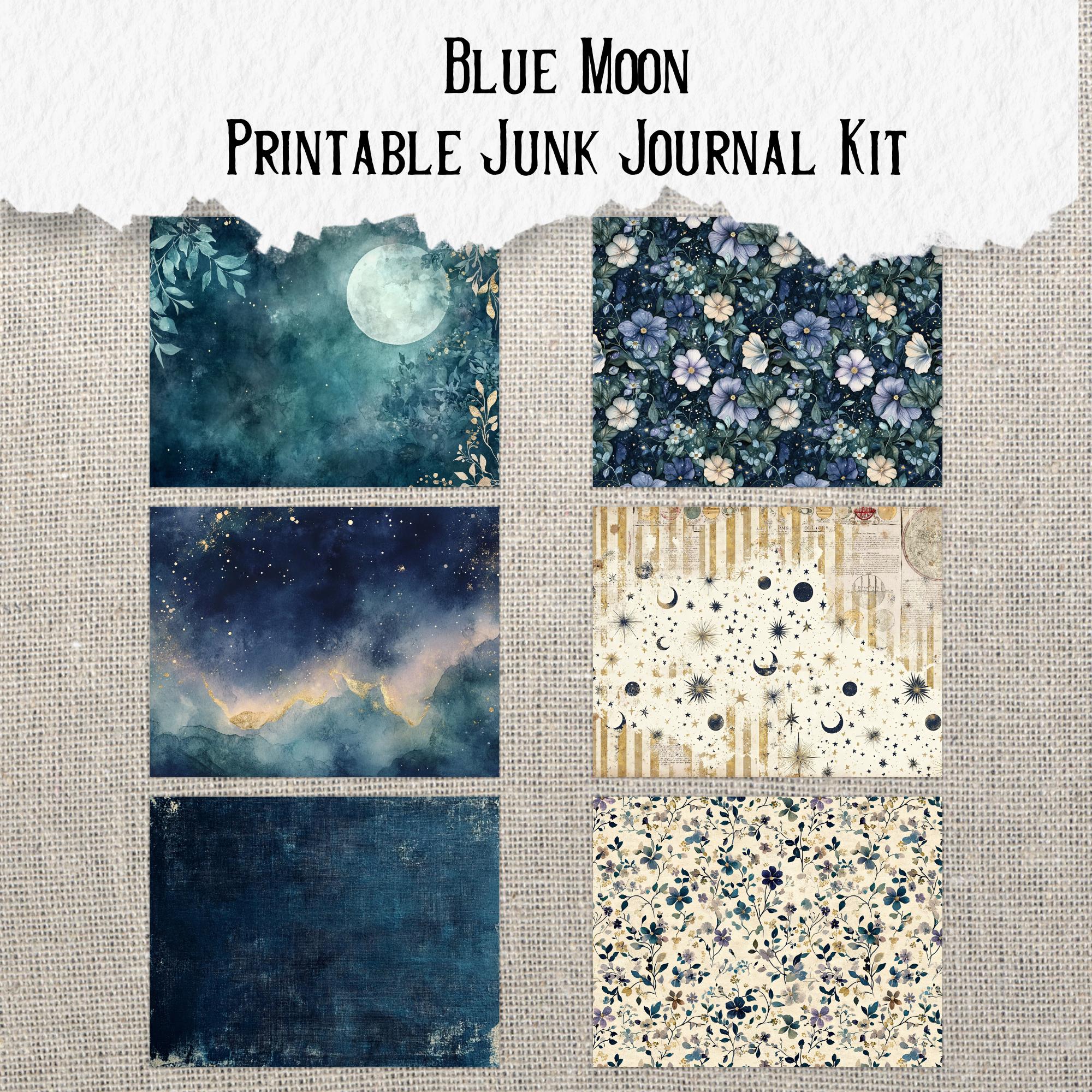 Blue Moon Junk Journal Printable Kit Lunar Magic Digital Download ...