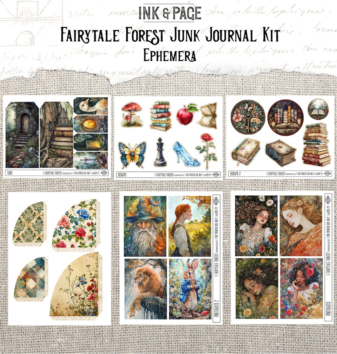Fairytale Forest Junk Journal Printable Kit Enchanted Wood Digital ...