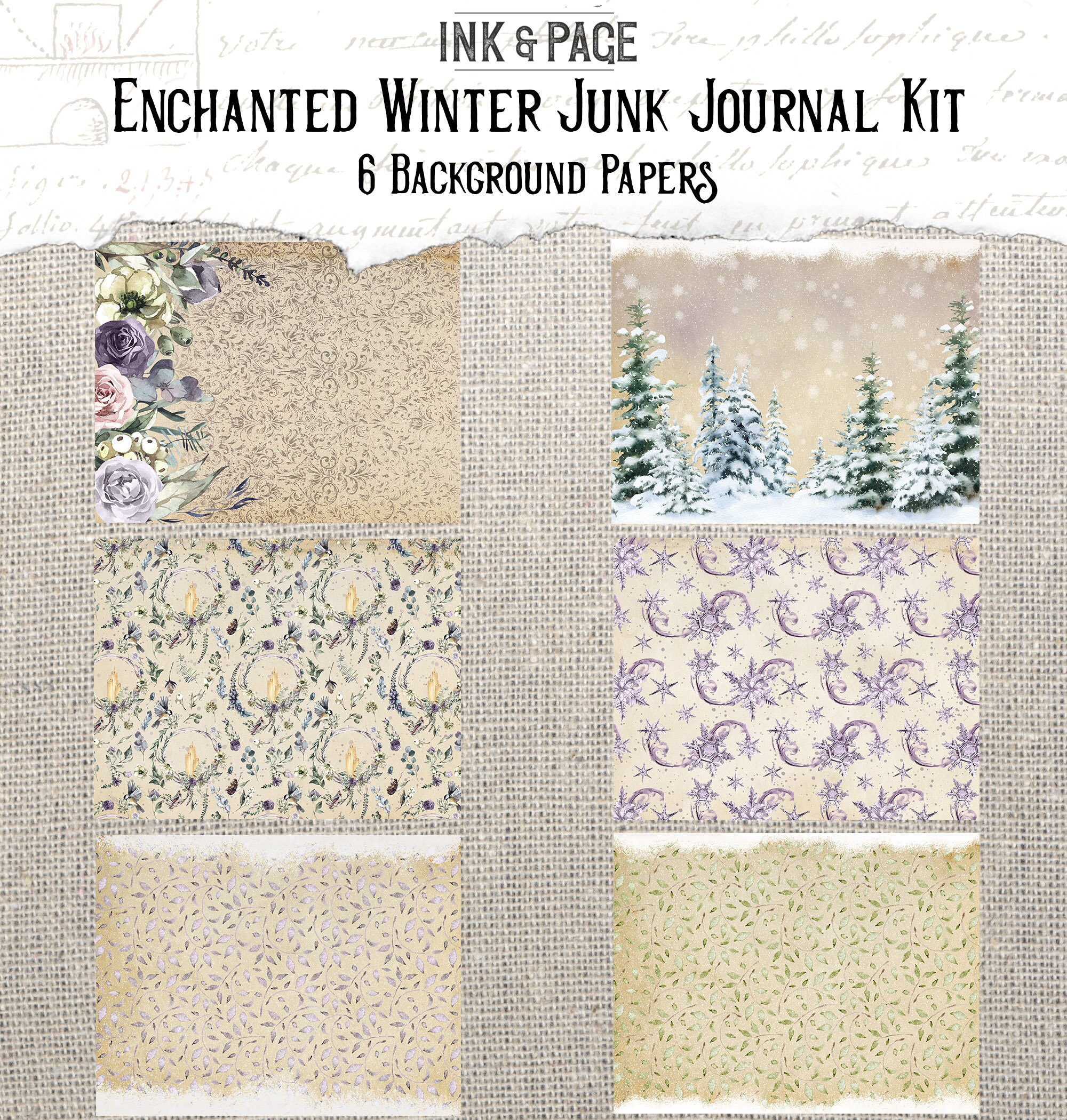 Enchanted Winter Junk Journal Printable Kit, Digital Download, Woodland ...