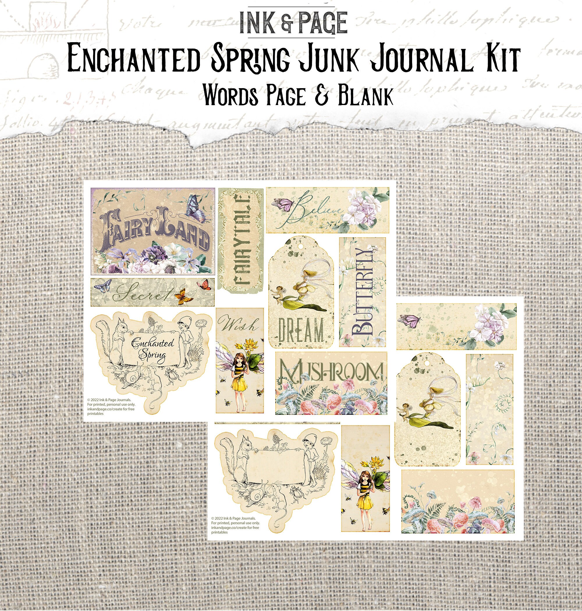 Enchanted Spring Printable Junk Journal Kit Fairy Ephemera - Etsy