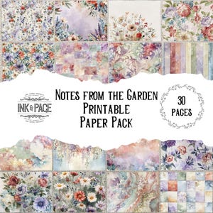 Notizen aus dem Garten Floral Printable Paper Pack | Joyful Spring Junk Journal (30 Seiten)