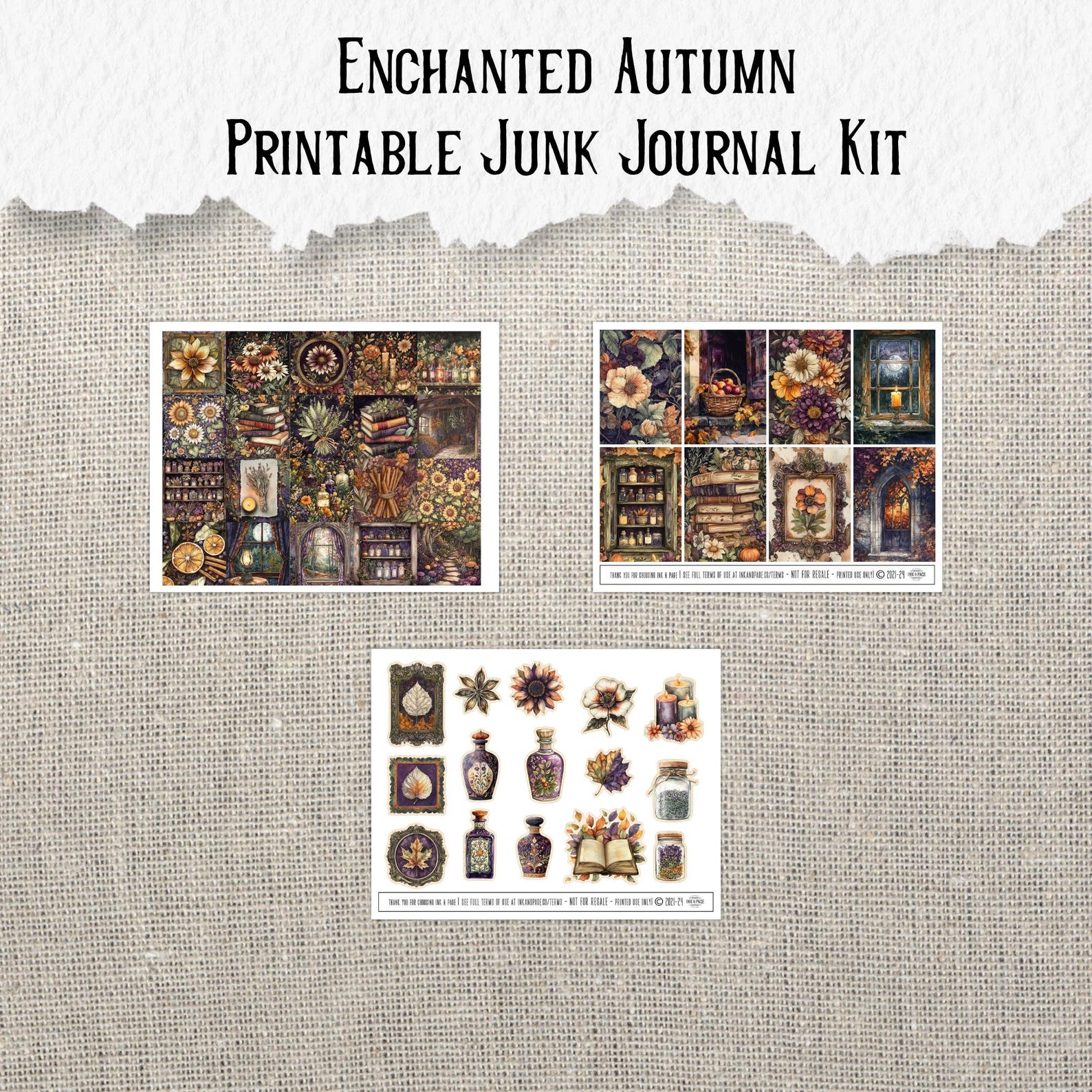 Enchanted Autumn Junk Journal Printable Kit Magical Fall Forest Digital ...