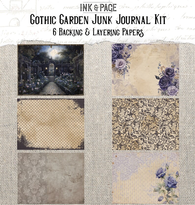 Gothic Garden Junk Journal Printable Kit Vintage Digital Download Dark ...