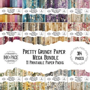 Color Palette Paper Pack Mega Bundle | 11 Printable Vintage Paper Packs | Junk Journal Backgrounds | Digital Scrapbook Paper