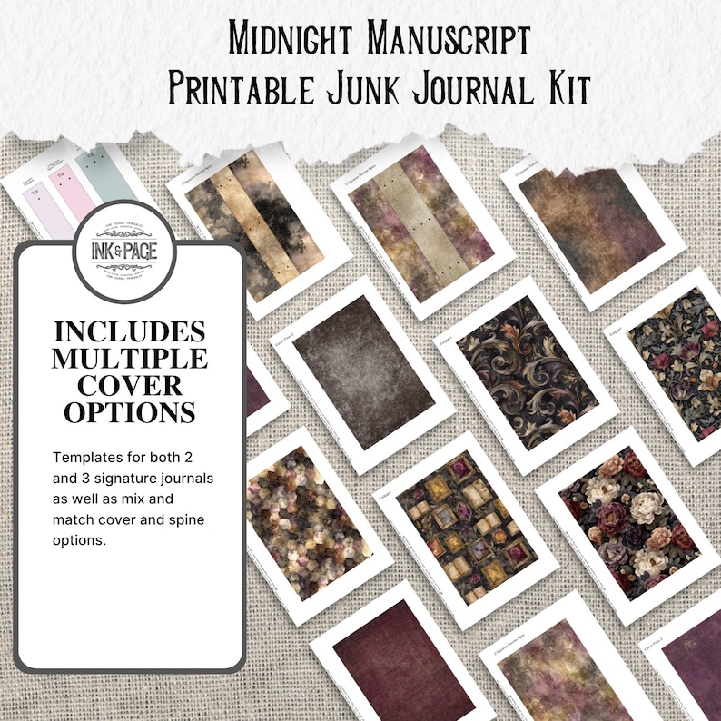 Midnight Manuscript Junk Journal Printable Kit | Winter Academia ...