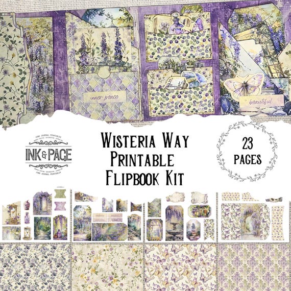 Wisteria Way Garden Printable Folio Junk Journal Nature Flipbook