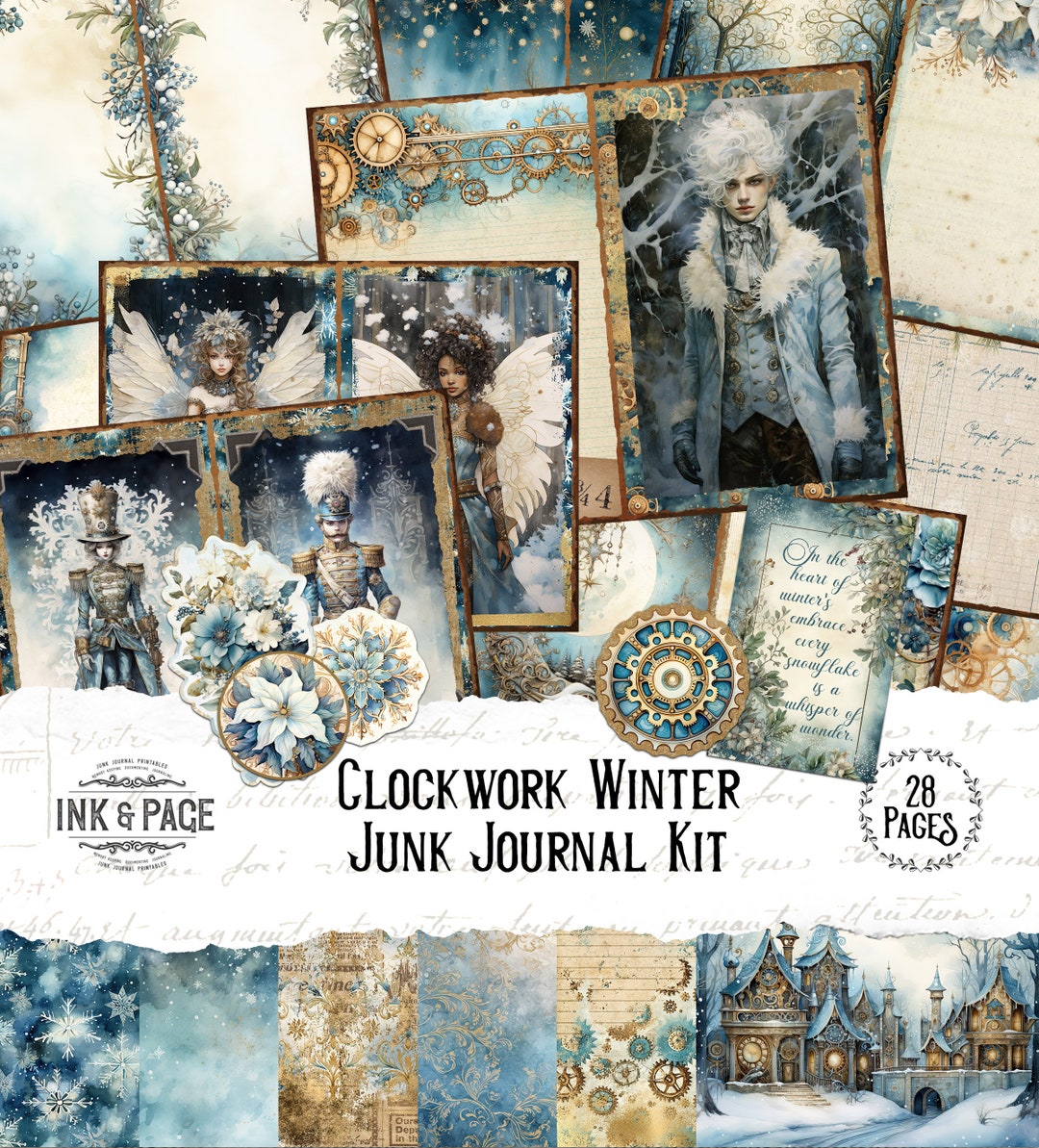 Clockwork Winter Junk Journal Printable Kit Steampunk Digital Download ...