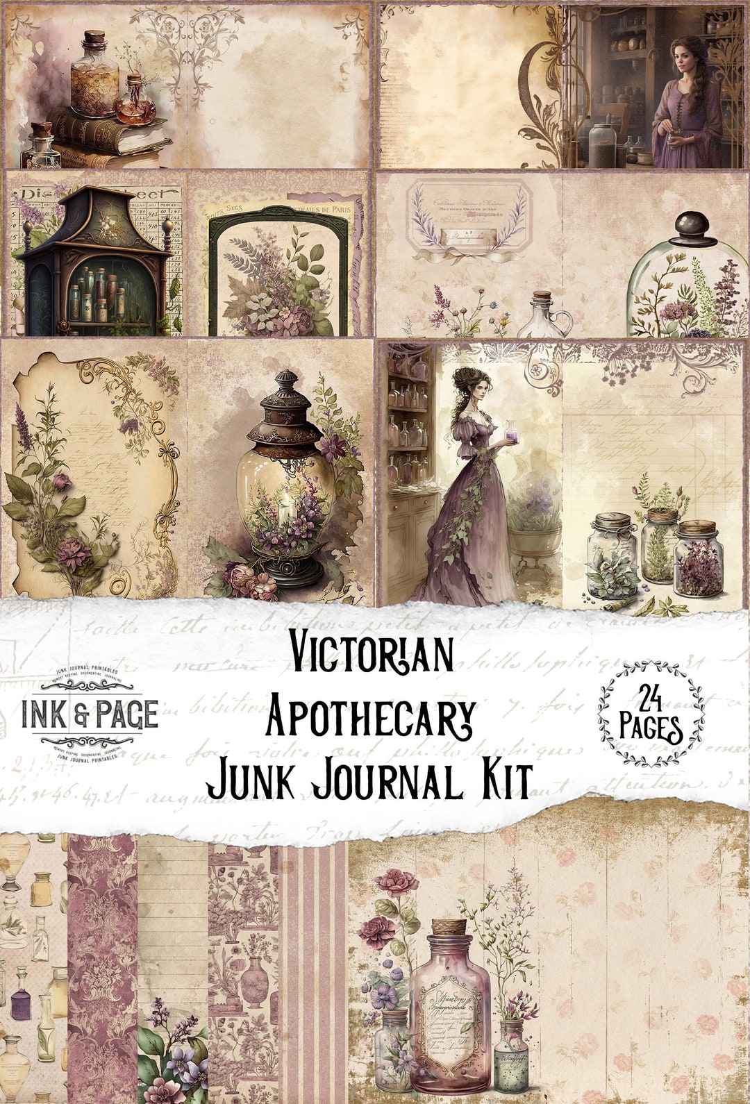 Victorian Apothecary Junk Journal Printable Kit Antique Ephemera ...